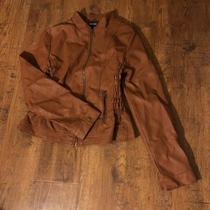 Brown Faux Leather Jacket